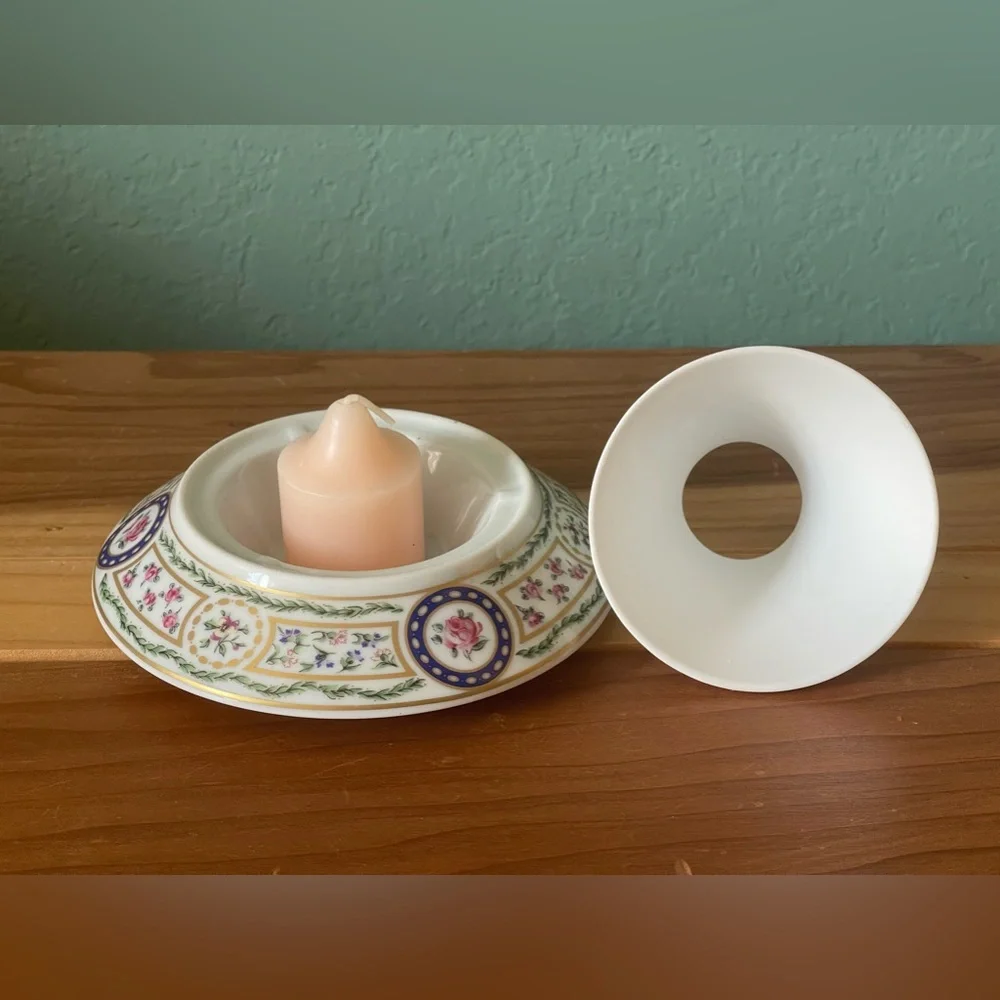 Haviland Louveciennes Single Light Votive Candle Holder Limoges France 5x3.25”